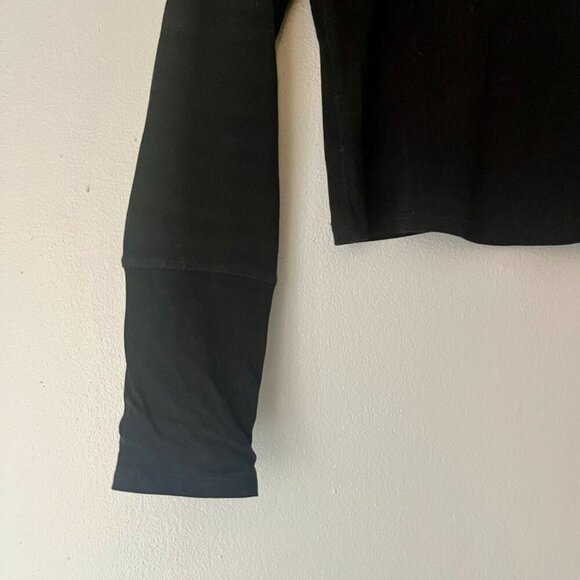 NEW Intimately Free People Black Crop Long Sleeve Top Large - Picture 4 of 5